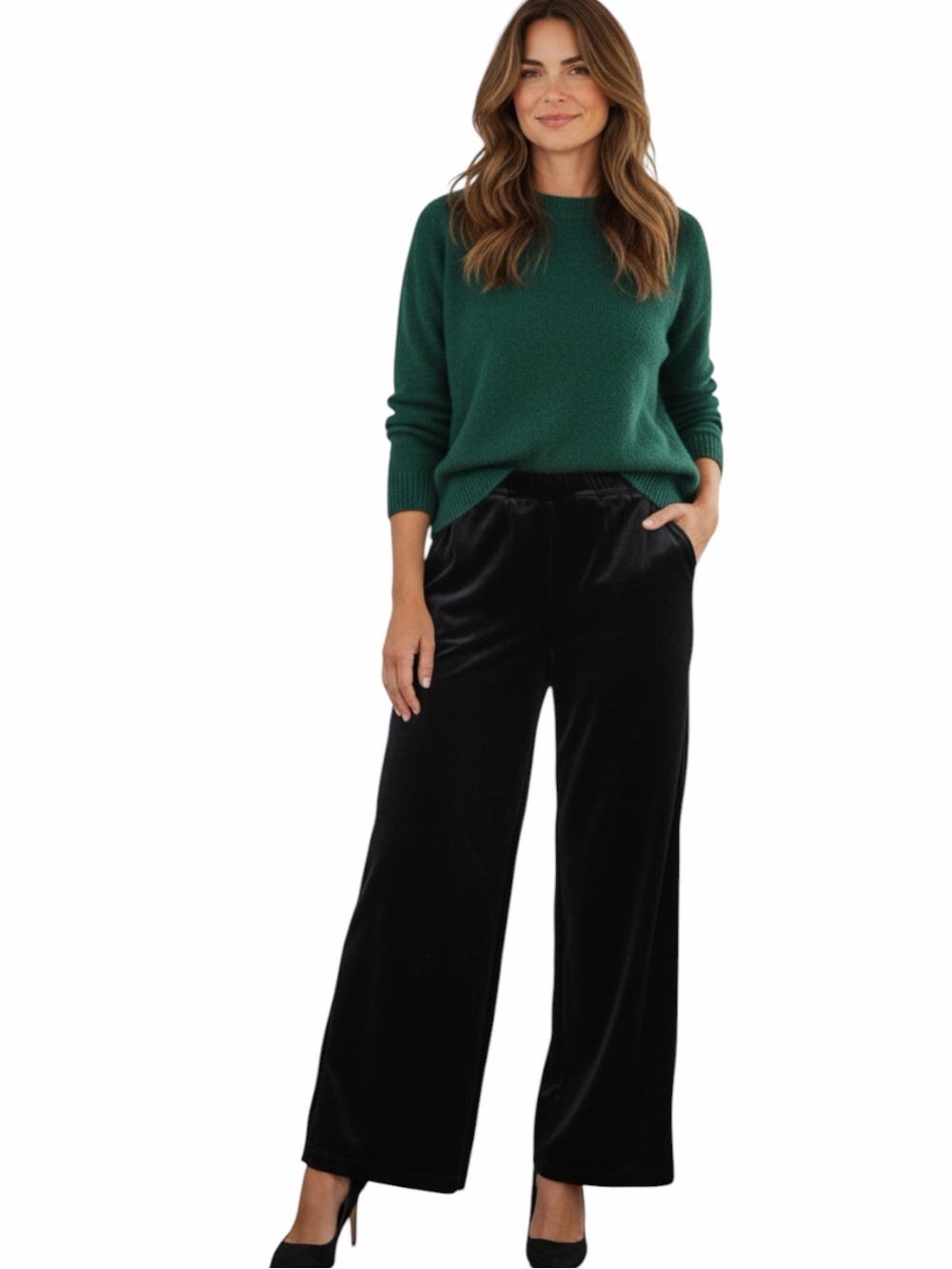 **NWT** Blank NYC Wide-Leg Velvet Pull-On Pants